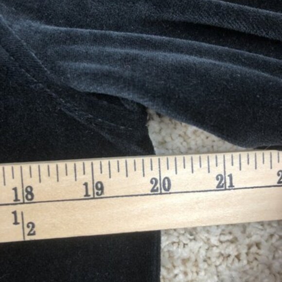 Lauren Ralph Lauren Womens Medium Black Full Zip Up Velour Knit Hooded Jacket - Picture 9 of 11